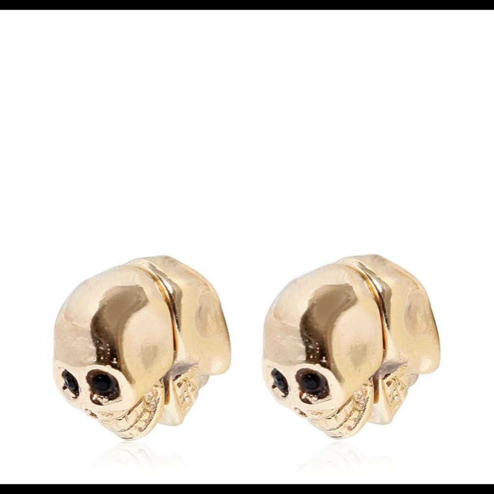 Givenchy Metallic Skull Magnetic Earrings